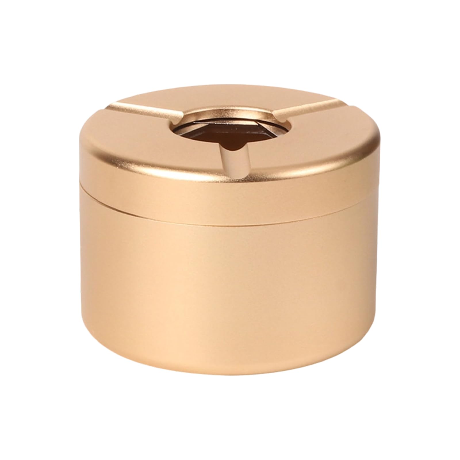 Msioytog Gold Twist Open Car Ashtray Aluminum With Nonslip Bottom For Safe Driving Conditions High Temperature Resistant Metal Ashtray With Lid