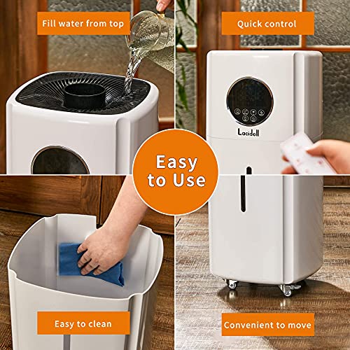 Humidifiers for Large Room Whole House Humidifier for Home 2000 sq.ft, 5.5Gal Cool Mist Top Fill Humidifier Floor Humidifier 21L 2000ML/H Dual 360° Nozzles 3 Speed