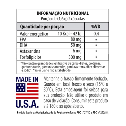 Óleo de Krill 1000 mg Vitgold 60 cápsulas