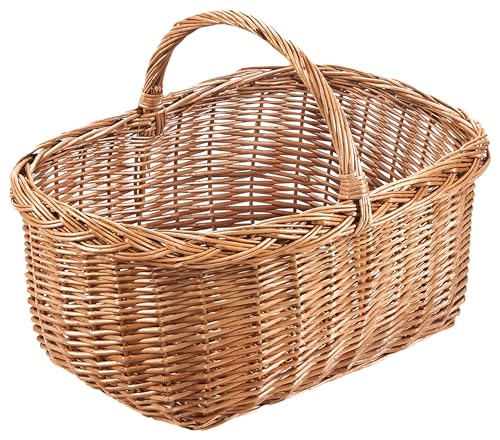 Kobolo Einkaufskorb LEON, aus gekochter Weide, 45x32x34 cm, braun,...