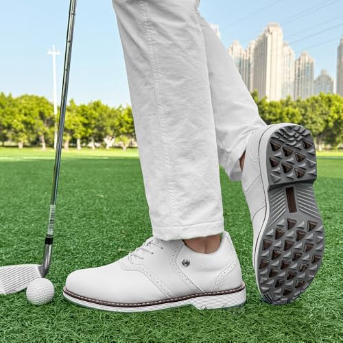 Image of THESTRON Men Golf Shoes Waterproof Professional Golf Footwears Spikes Spikeless Golf Walking Sneakers Turf Sports Golf Training Sneakers for Men