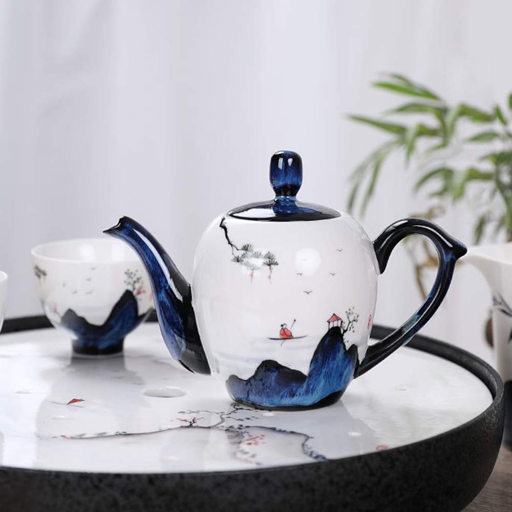 Ręcznie malowany zestaw do herbaty, czajniczek w japońskim stylu z ceramiczną tacą Kung Fu, elegancki design dla autentycznej herbaty