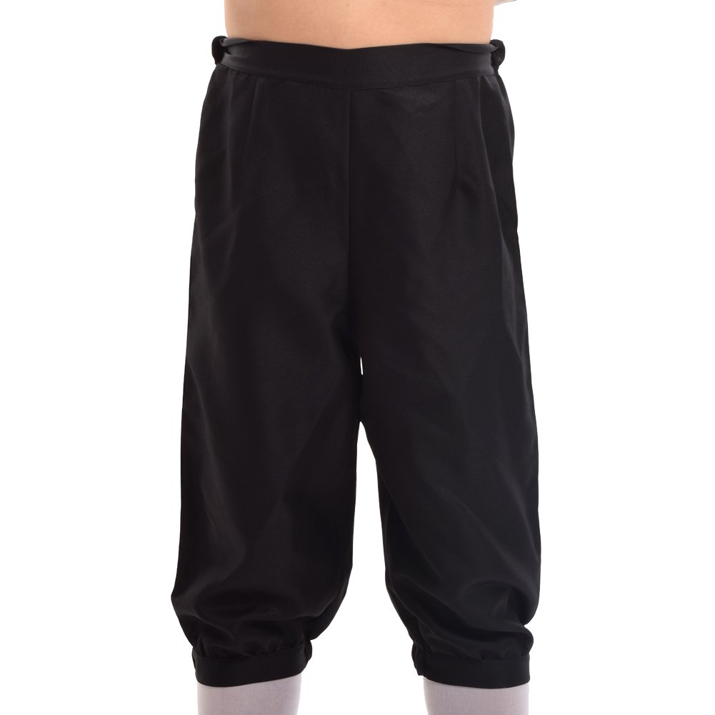 BLESSUME Medieval Trousers Renaissance Pirate Viking Pants Men Fancy Costume (2XL,Black)
