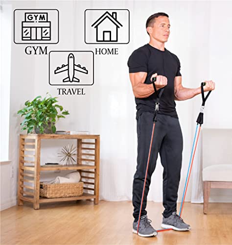 KITFit Resistance Band Set (12pcs) - Resistance Bands with Handles, Door Anchor, Ankle Straps, Carry Bag, Instruction Guide - Image 4