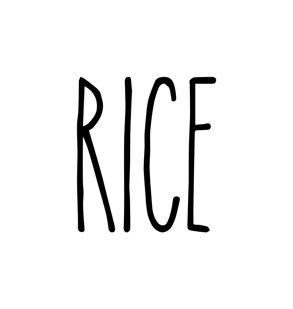 Rice Vinyl Sticker - Farmhouse Style Skinny Font - Home Pantry Organization Kitchen Decor - 3.5w x 4h inches - Die Cut Decal - Cobalt