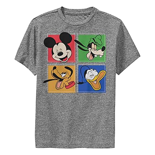 Disney Boy's Mickey And Friends T-Shirt, Charcoal Heather, Small