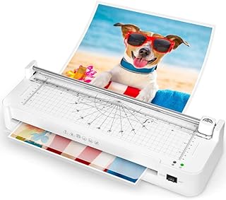 Laminator for A3 A4 A5 A6 A7 with 50 pcs Laminating Pouches, 7 in 1 Sets Thermal & Cold Laminating Machines with Paper Trimmer, Corner Rounder for Home School Office