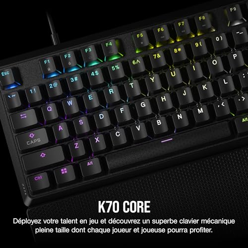 Corsair K70 Core RGB Clavier Mécanique de Jeu avec Repose Paume Touches Linéaires Pré lubrifiées MLX Amortissement du Son - vue 2