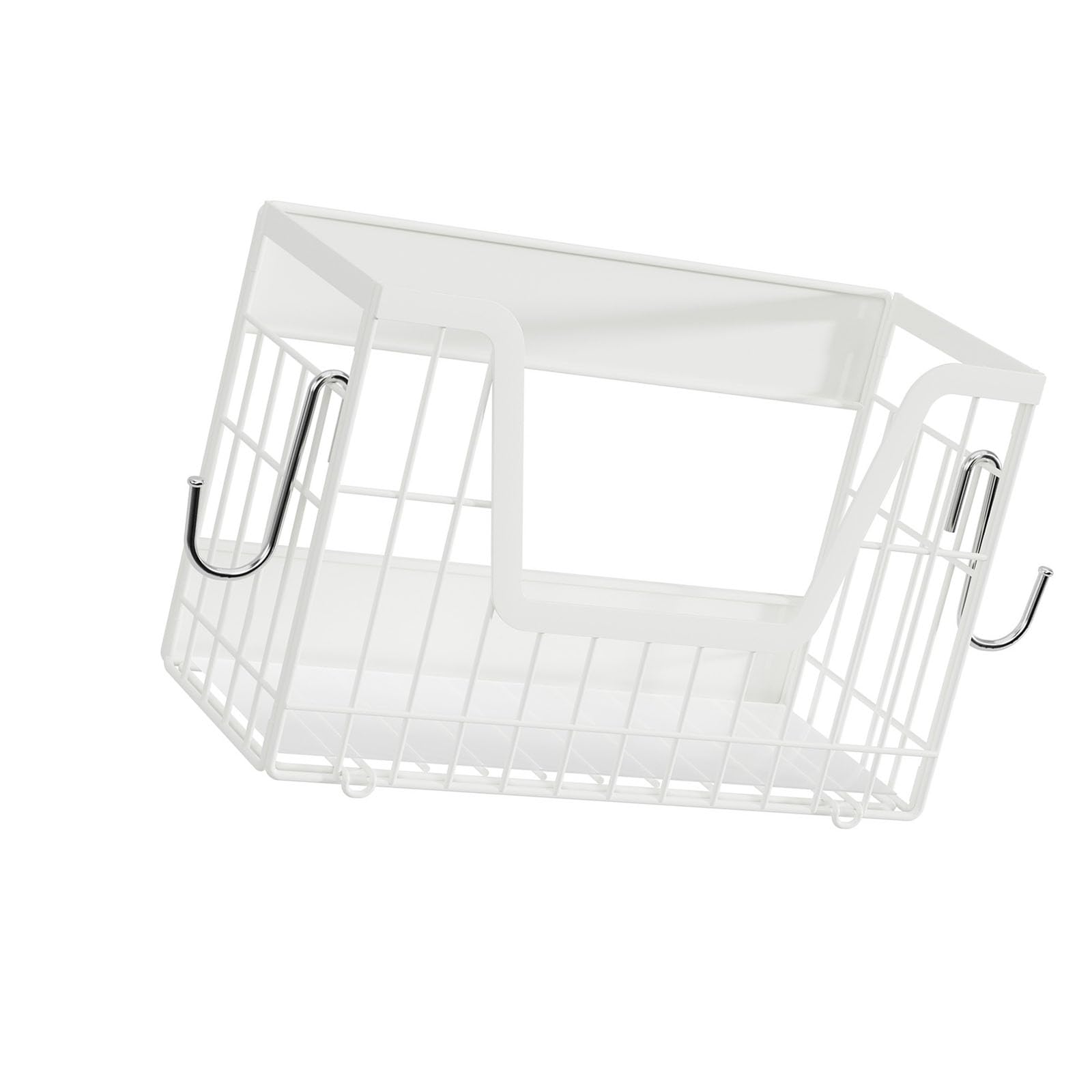 Msioytog Foldable Fridge Shelf with Hooks for Kitchen Storage Organization Space Saving Expandable Fridge Holder Basket with Enhanced Magnets