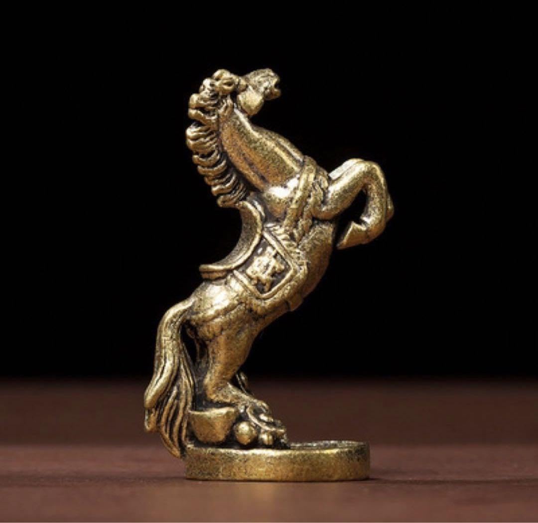 ✌︎('ω'✌︎ )古い時代のアンティークめちゃ重い金運オブジェ馬蹄銀473.59g Amazon.co.jp: 運気UP馬の置物 真鍮製 アンティーク オブジェ