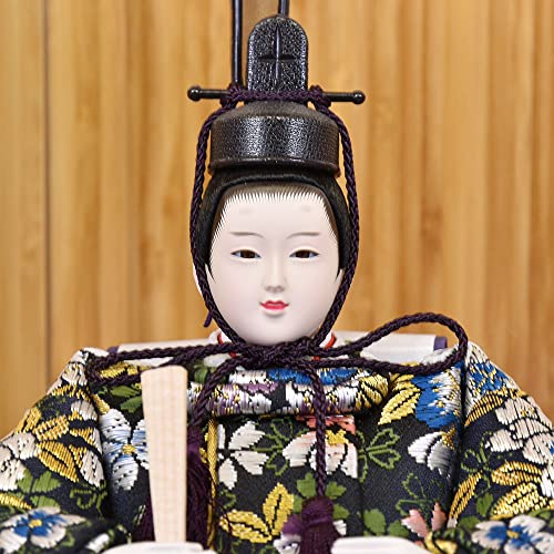 【美品】雛人形　親王飾り　一式セット 雛人形 親王飾り 尾道桜 オリジナルひな人形セット 押し花屏風 : 人形