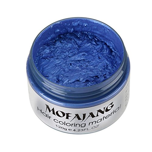 Transer DIY cheveux argile cire teinture de boue cheveux grand-mère teinture de cendres temporaires 7 couleurs (Bleu)