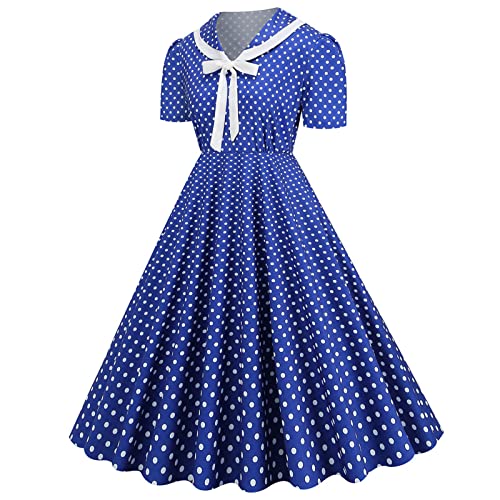 Hellblaues Kleid,Rockabilly Kleider Damen Festlich Partykleid Cocktailkleid Vintage Abendkleid Swing Abschlusskleid 50er 60er Jahre Outfit Hochzeit...
