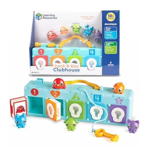 Learning Resources Lock & Key Clubhouse, Counting and Fine Motor Games, Combination Lock Toy , Montessori Activity Center For Kids, Preschool Learning Activities, Boy and Girls Gifts