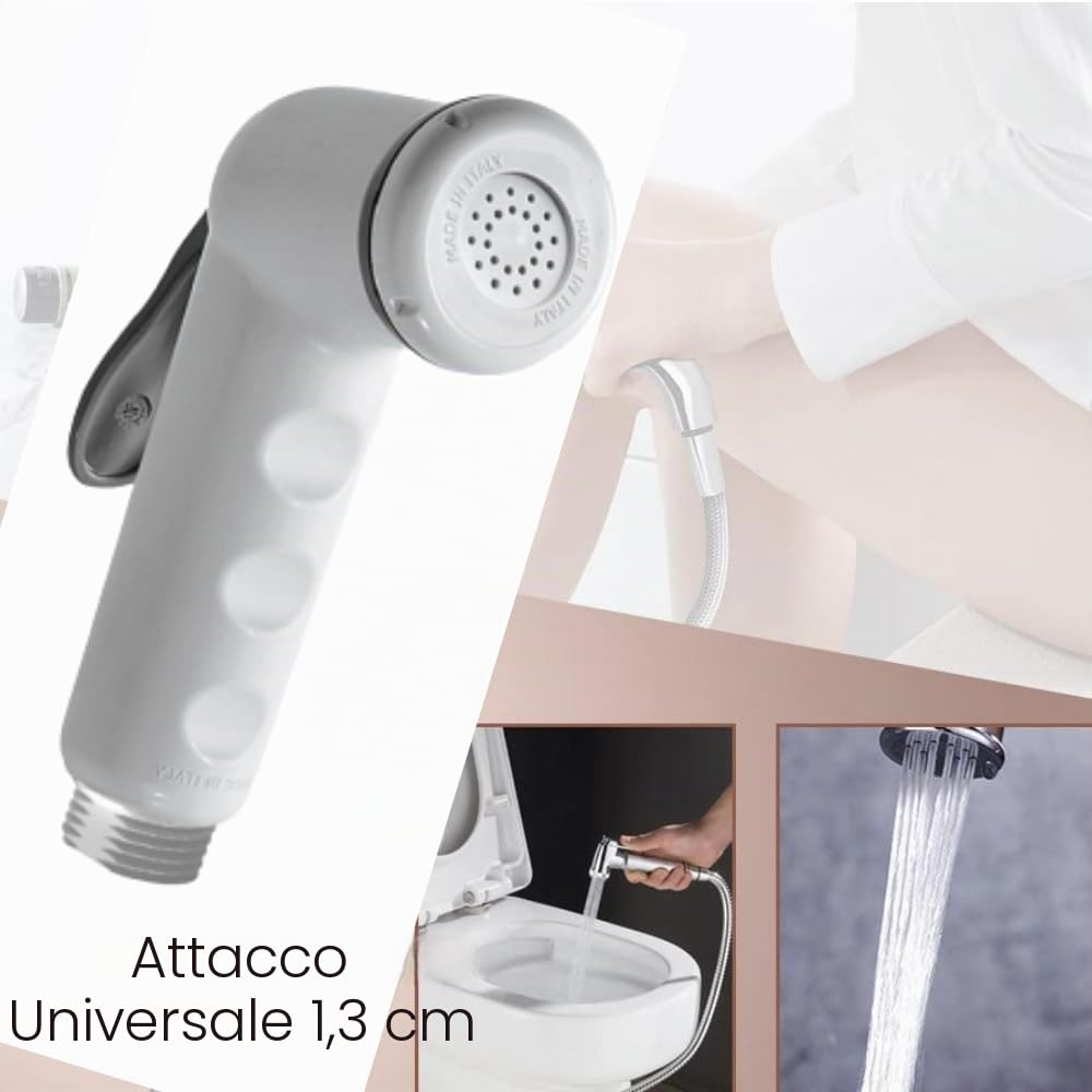 Schläfer 8117 | Doccetta per Bidet Universale, Doccino per Bidet Shut off in Abs, Doccino per Wc a Mano Bianco, Doccetta Igienica per Idroscopino