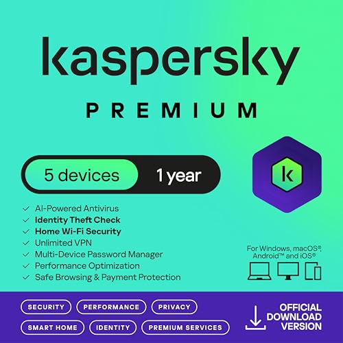 Kaspersky Premium Total Security 2025 | 5 Devices | 1 Year | Anti-Phishing and Firewall | Unlimited VPN | Password Manager | Parental Controls | 24/7 Support | PC/Mac/Mobile | UK Online Code Kaspersky Premium Total Security 2025 | 5 Devices | 1 Year | Anti-Phishing and Firewall | Unlimited VPN | Password Manager | Parental Controls | 24/7 Support | PC/Mac/Mobile | UK Online Code