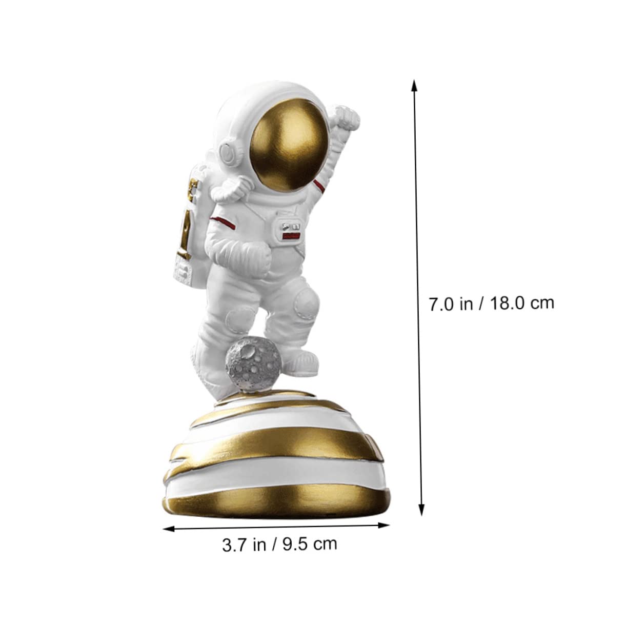 TOPBATHY Estatua de Astronauta Decorativa de Resina Natural Dorada
