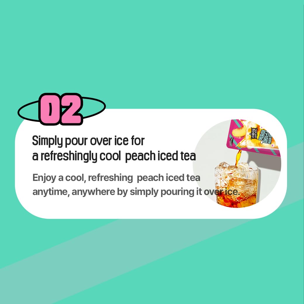 ROASTIQUE Official Cafe Real Peach - Flavored Juice Drink Pouch Peachy Lush Iced Tea Korean Convenience Store Drinks 7.77 fl oz (Pack of 10)