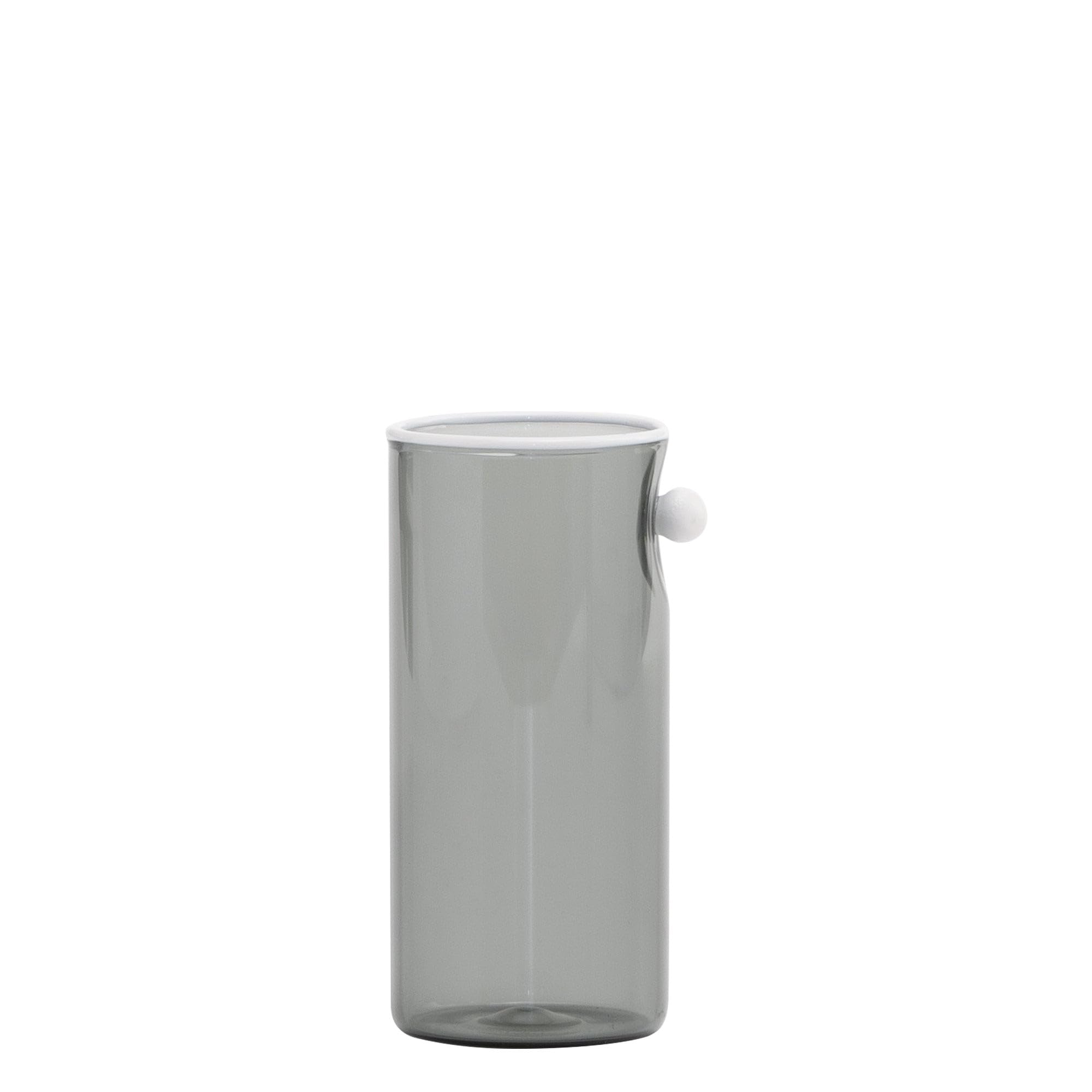Verre borosilicaté soufflé main à perle décorative grise Zafferano