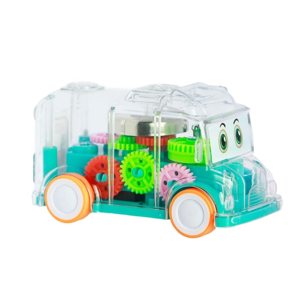 PLUSPOINT Transparent Gear Bus for Kids Friction Powered Mini School Bus with Tinkling Sound and Light Toy for Kids 3 Years (B0CPM3GZPW) Amazon Price History, Amazon Price Tracker