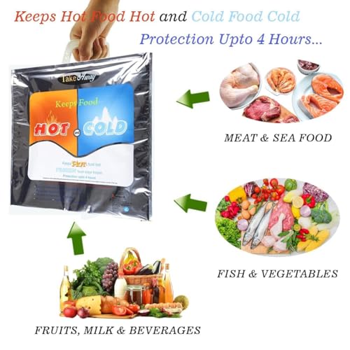 Image of Take Away Hot and Cold Small Bag for Food Storage, Reusable, Thermal,Aluminium Foil (3 Layer Protection, Size -35 x 30 cm) Pack of 1