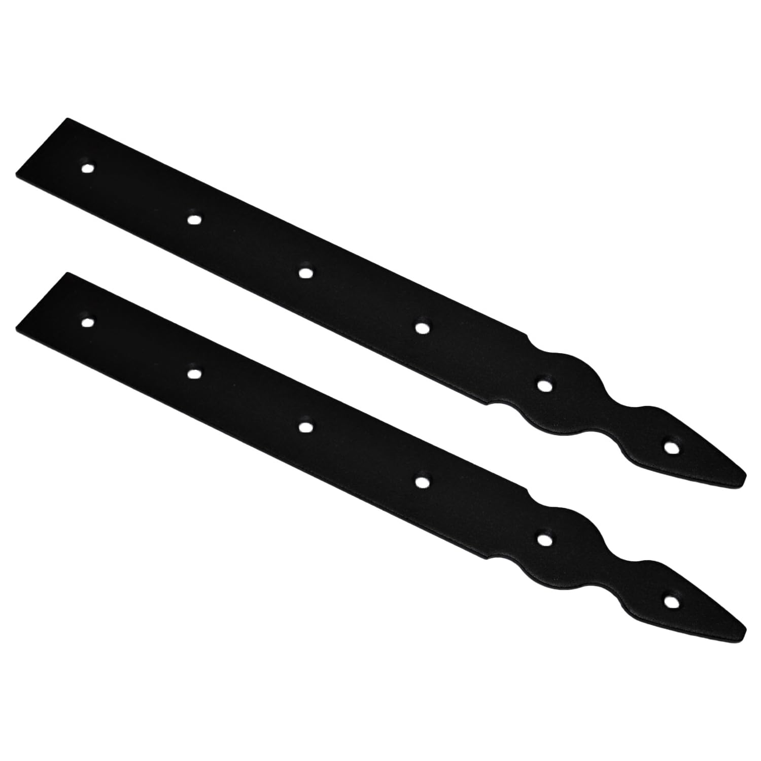 Pack of 2 x 300 mm Dummy Hinge Heads, Vintage False Strap Hinge, Black Steel, Weather Resistant, Rust Proof Powder Coating, Ideal for Indoor or Outdoor Use On Gates, Sheds, Gazebos, Wardrobes, Chests