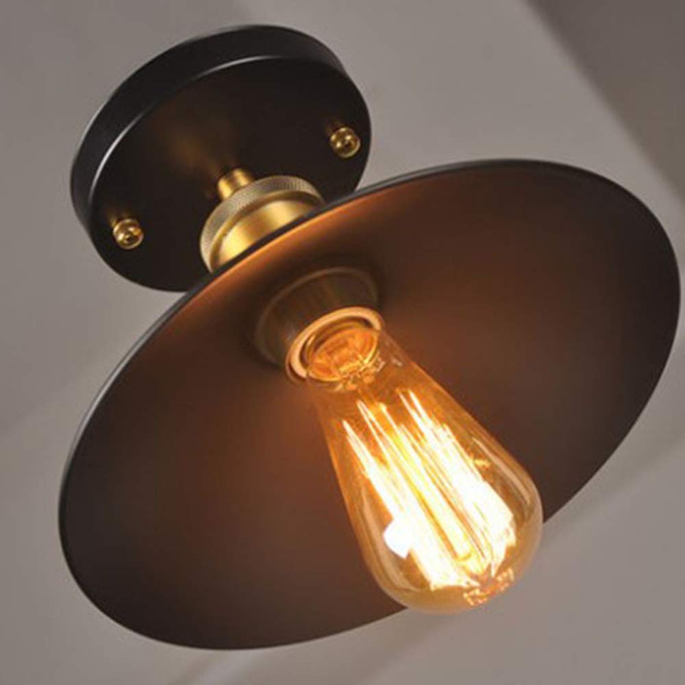 Plafonnier Moderne Vintage Industriel En Métal Noir Pour Loft