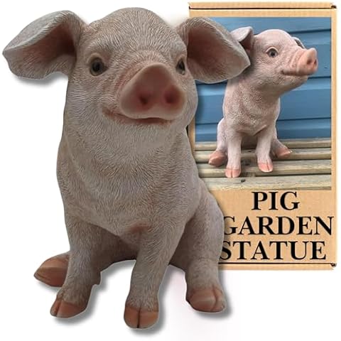 G&H Decor Cute Piglet Resin Statue Cover