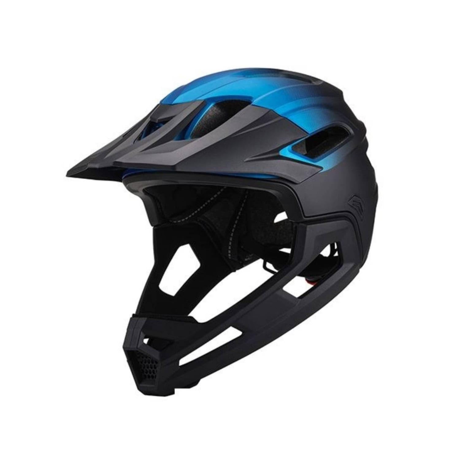 CE Certified Bike Helmet with Detachable Chin Guard Impact-Resistant Helmet with Detachable Chin Bar Removable Ventilated for Mountain Bikers, Cyclists, Trail Riding, Black Blue-image-48