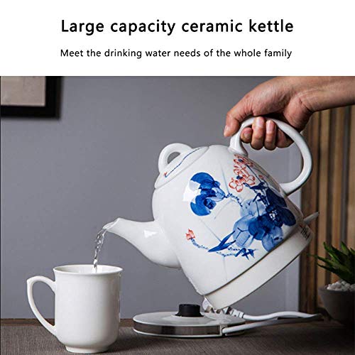 Kettle eléctrico cerámico sin cable blanco, 1.6L, 1350W miniatura 3