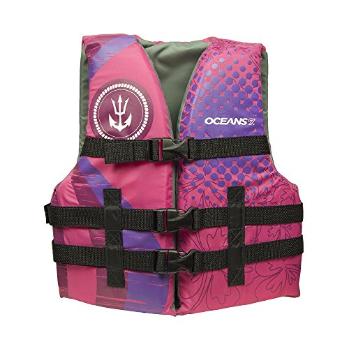 Oceans 7 US Coast Guard Approved, Youth Life Jacket, Type III Vest, PFD, Personal Flotation Device, Pink