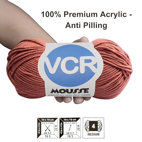 Image of VCR 4ply Goosey Copper Yarn, 100 Grams Hank, 190 Meters Length, Acrylic Ball for Crochet and Knitting, Soft Crosia Threads, Pack of 1 Yarn, Suitable for DIY Crafts