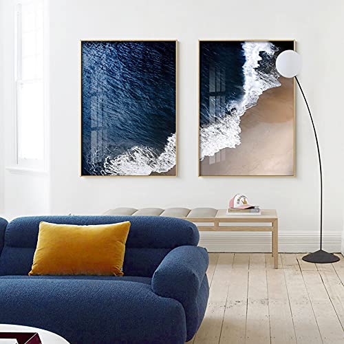 Décoration murale salon vagues de la mer lot de 2 posters grand format 50x70 cm