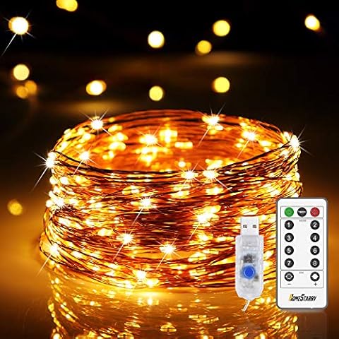 120 LEDs Fairy Lights USB Plug in 12m/40ft String Lights 8 Modes Twinkle Firefly Lights USB Powered for Home Indoor Bedroom Party Wedding Christmas Tapestry Decorations, Warm White Cover
