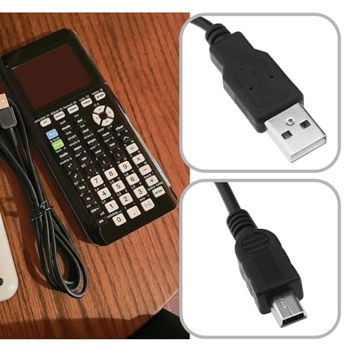 ECSiNG USB-Ladekabel, Taschenrechner, USB-Ladekabel, Datenkabel, kompatibel mit Texas TI-84 Plus CE TI Nspire CX CAS Grafikrechner USB-Kabel Ersatz