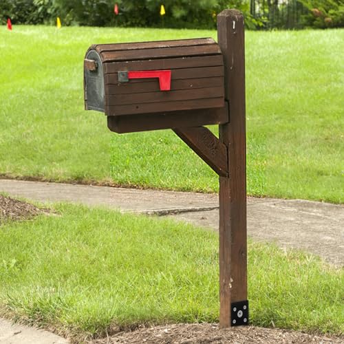 Goaste 4 Pack U Shape Fence Post Holder, 4" x 4" Concrete Post Anchor, Black Powder Coated Post Base Anchor with Pre-Drilled Holes, Metal Ground Spike Post Base for Deck, Porch Railing, Mailboxes by Goaste - Image 7