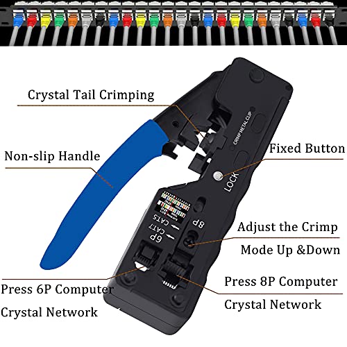 TAIWAIN – Ferramenta de crimpagem de cabo Ethernet RJ45/RJ11/RJ12, CAT5/CAT6 Professional Computer M