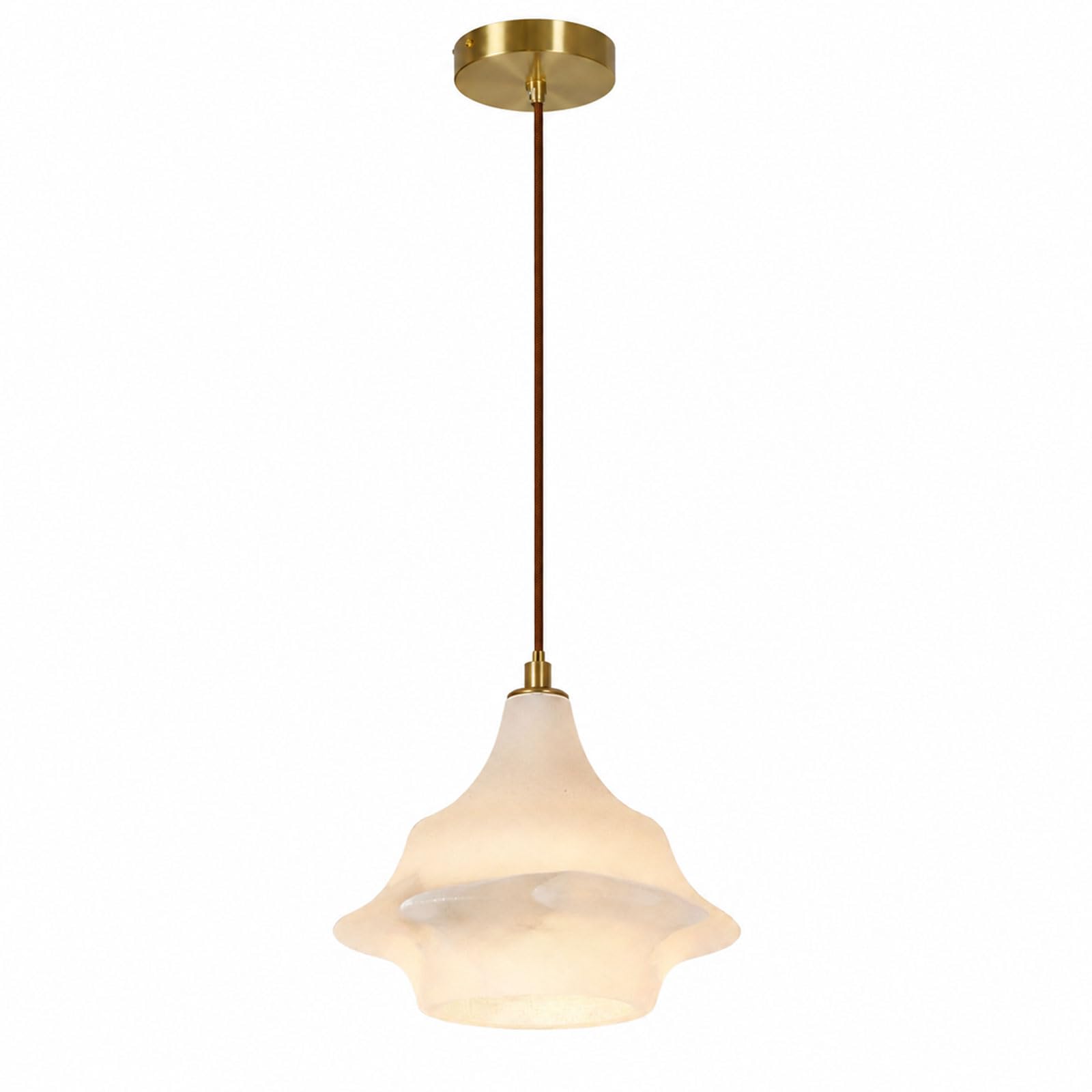 IOEDHW Floral Natural Alabaster Pendant Light Translucent Marble Stone Lamp