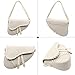 ERWUBA fashion women saddle shoulder bag clutch purse small crossbody satchel handbag woven imitation crocodile leather bag (Off-white)
