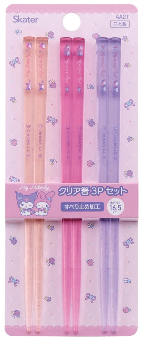 Amazon｜スケーター(Skater) アクリル製 クリア 箸 16.5cm 3膳組 マイ