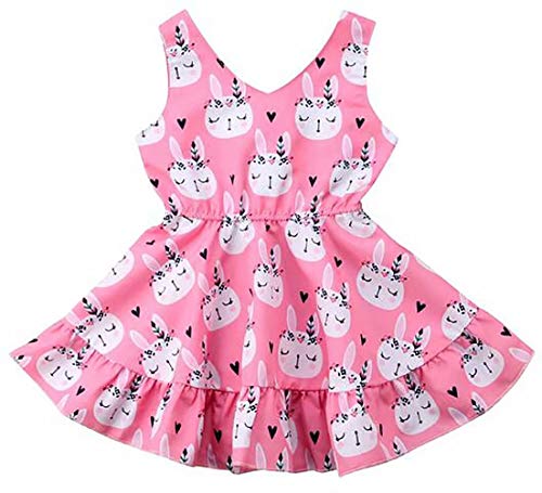 LOTUCY Baby Girl Easter Bunny Print 