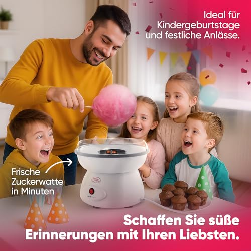 Clatronic Zuckerwatten-Maker | Süße Leckereien für jede Party | Zuckerwattemaschine mit Quarz-Heizelement | Große Zuckerwattenschale | Transparenter Spritzschutz | inkl. Messlöffel | ZWM 3478 – Bild 3