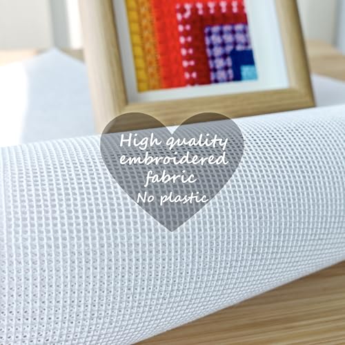 Image of Needlepoint Canvas, 20 inch X 18 inch, 14-Mesh White Needlepoint Canvas Embroidery Blank White Cloth (1)