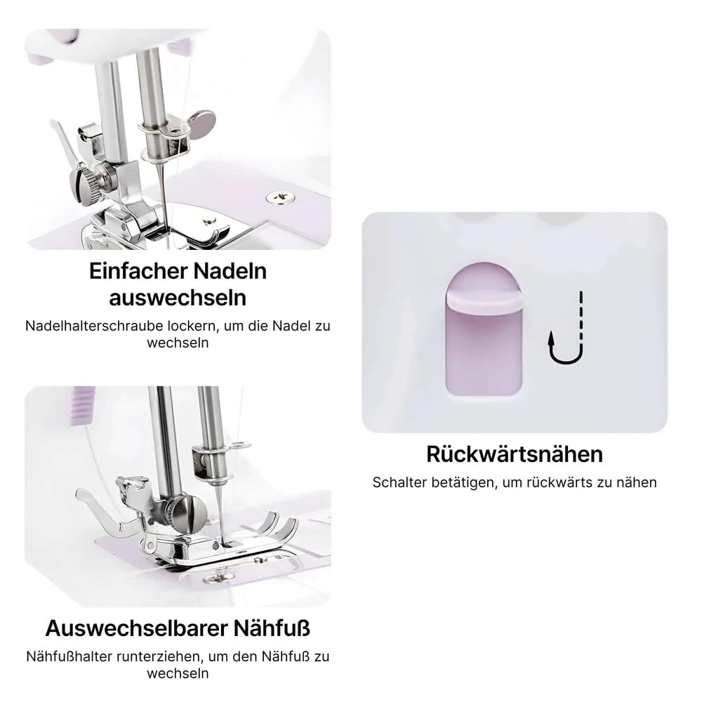 Macchina da cucire per principianti con doppio filo/cucito con 12 cuciture integrate/mini macchina da cucire domestica/macchina da cucire elettrica portatile