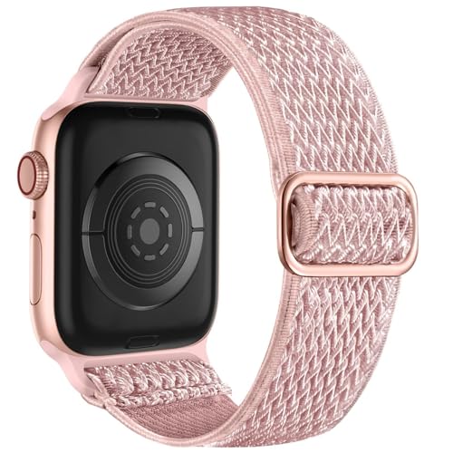 Bracelet sport nylon extensible respirant rose pour IWatch SE et Series