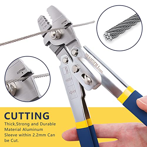 Alicate de pesca Yangoutool, crimpador de corda de arame para crimpagem de linhas de pesca, mangas d