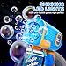 EagleStone 2 Pack Bubble Gun Machine for Kids, Automatic Light Up Bubble Blower with 4 Bottles 10 Bags Refill Solution, Bubble Guns Blaster for Toddlers, Outdoor Toys Gifts, Wedding Easter Party Favor