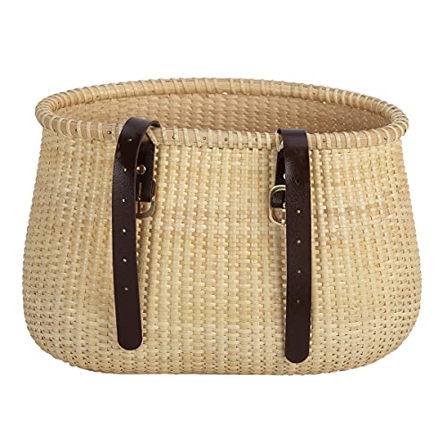 Teng Tian Bicycle Basket Leather Straps Baskets Wall Cane-On-Cane Weave #TOP2