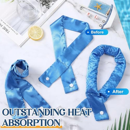 Image of Cozypower 6 Pcs Cooling Neck Wraps with Button Cooling Bandana Neck Cooler Scarf for Hot Weather Ice Neck Wrap Summer Outdoor