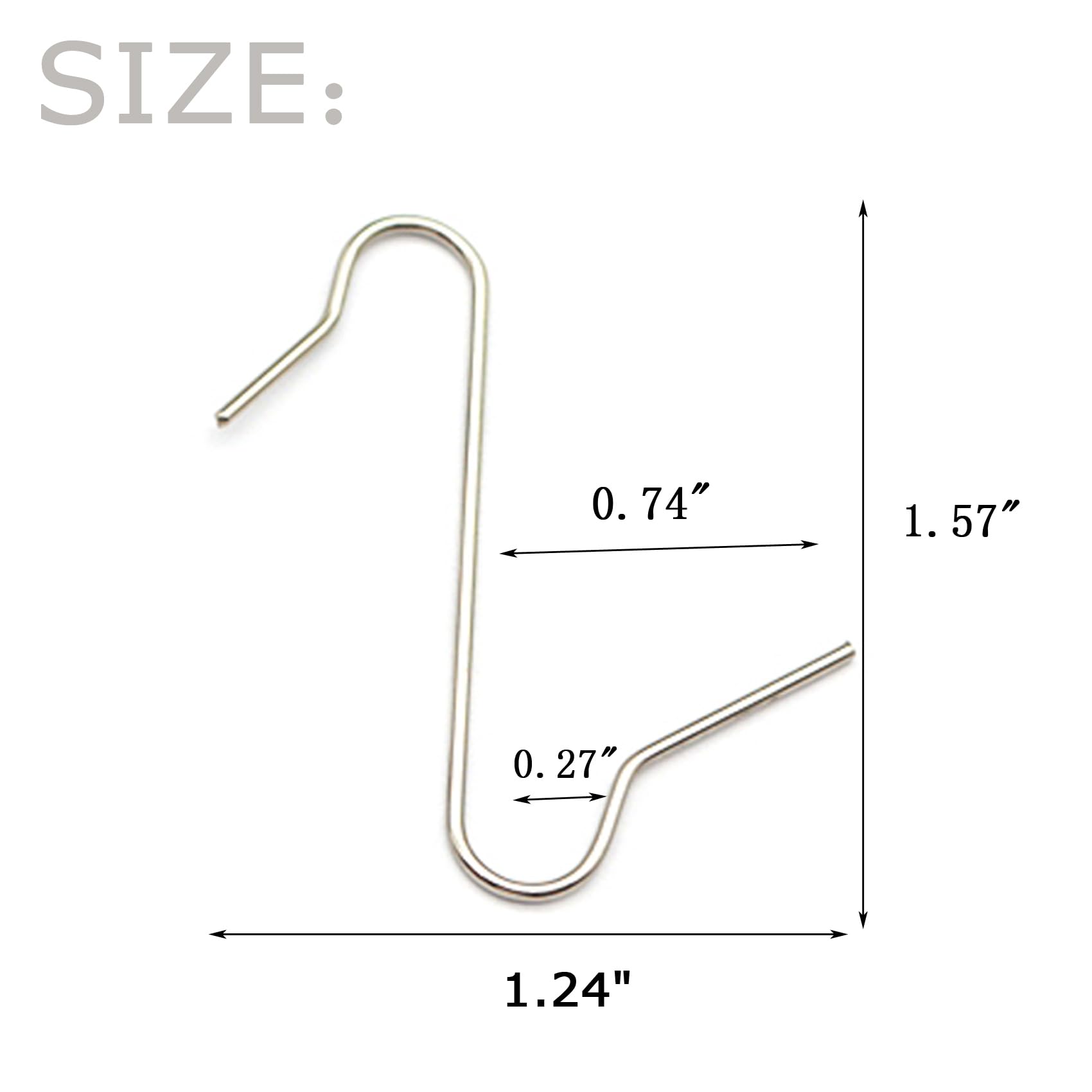 Acronde 200PCS Christmas Ornament Hooks Christmas Tree Ornament Hanger Metal Wire Hanging Hook for Xmas Tree Xmas Balls Party Decorations (Silver)